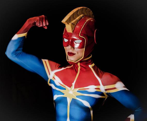 captain marvel cosplay mask